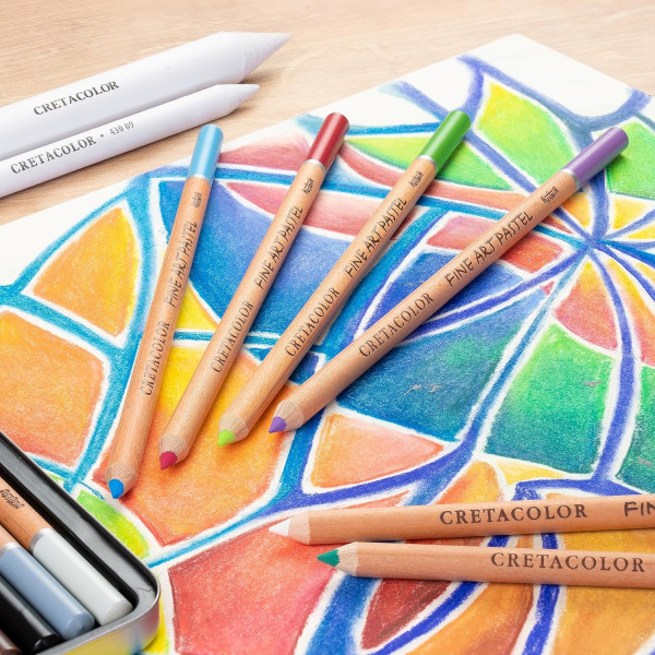 Crayons de couleur pastel - Boîte métal - 36 couleurs - Cretacolor - Pastel Pencils
