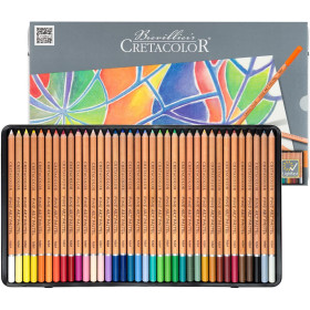 Crayons de couleur pastel - Boîte métal - 36 couleurs - Cretacolor - Pastel Pencils
