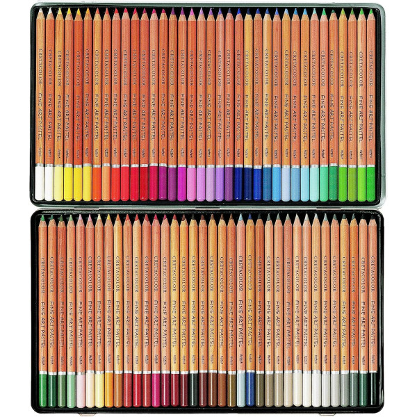 Crayons de couleur pastel - Boîte métal - 72 couleurs - Cretacolor - Pastel Pencils