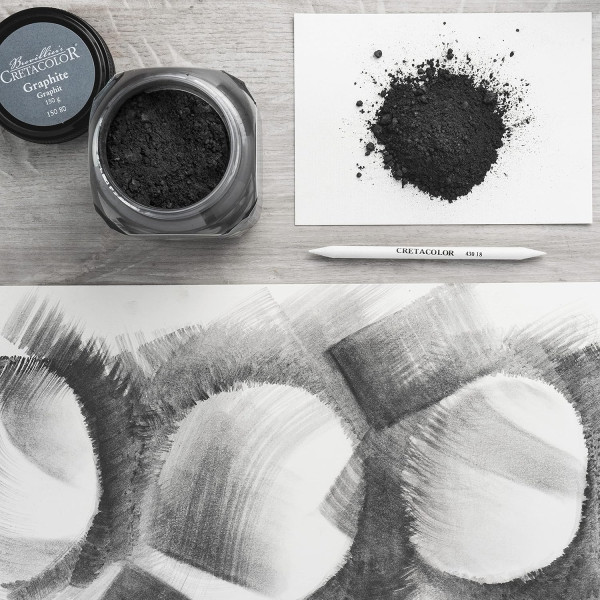 Graphite powder, 150 g in clear plastic