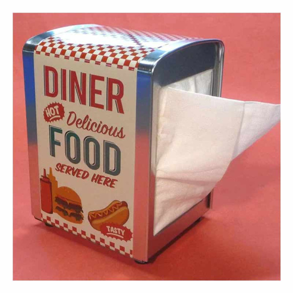 Distributeur de serviettes en papier - Vintage - Diner américaine - Serviettes incluses