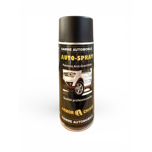 photo-Bombe de peinture - Anti gravillons - Noir - Protection bas de caisse - Armor Chimie - 400ml