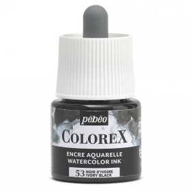photo-Encre aquarelle - Noir d'Ivoire - 53 - Illustration, BD, manga, calligraphie - Colorex - Pébéo - 45ml