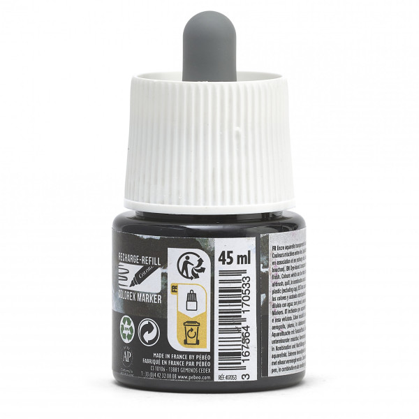 Encre aquarelle - Noir d'Ivoire - 53 - Illustration, BD, manga, calligraphie - Colorex - Pébéo - 45ml