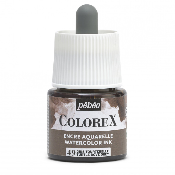 photo-Encre aquarelle - Gris tourterelle - 49 - Illustration, BD, manga, calligraphie - Colorex - Pébéo - 45ml