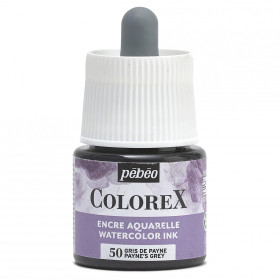 photo-Encre aquarelle - Gris de Payne - 50 - Illustration, BD, manga, calligraphie - Colorex - Pébéo - 45ml