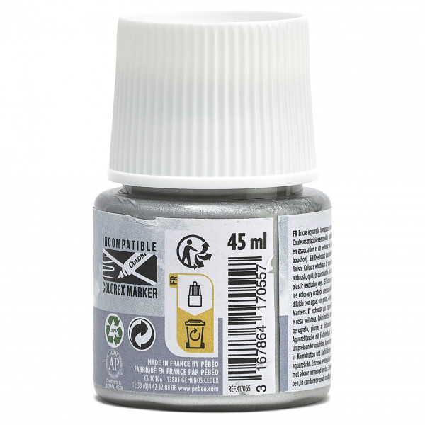 Encre aquarelle - Argent - 55 - Illustration, BD, manga, calligraphie - Colorex - Pébéo - 45ml