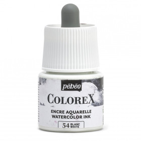 photo-Encre aquarelle - Blanc - 54 - Illustration, BD, manga, calligraphie - Colorex - Pébéo - 45ml