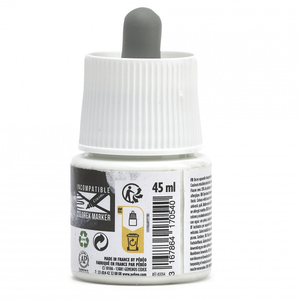 Encre aquarelle - Blanc - 54 - Illustration, BD, manga, calligraphie - Colorex - Pébéo - 45ml