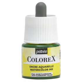 photo-Encre aquarelle - Jaune fluo - 58 - Illustration, BD, manga, calligraphie - Colorex - Pébéo - 45ml