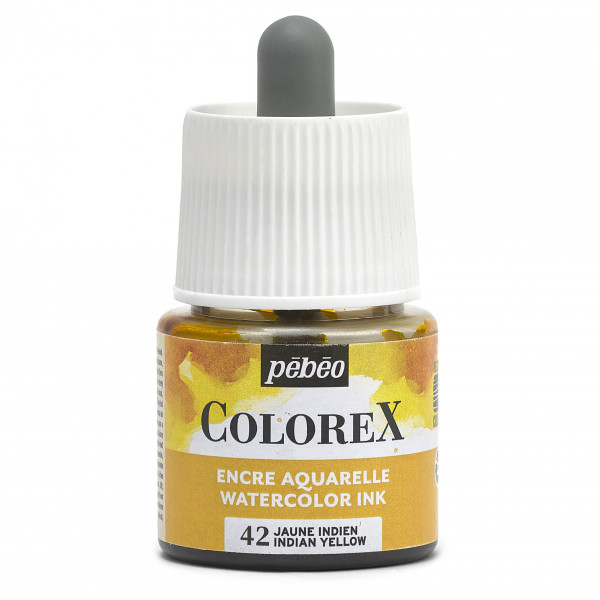 photo-Encre aquarelle - Jaune indien - 42 - Illustration, BD, manga, calligraphie - Colorex - Pébéo - 45ml