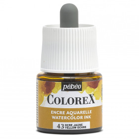 Encre aquarelle - Ocre jaune - 43 - Illustration, BD, manga, calligraphie - Colorex - Pébéo - 45ml