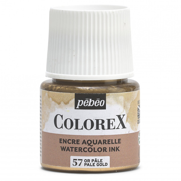photo-Encre aquarelle - Or pâle - 57 - Illustration, BD, manga, calligraphie - Colorex - Pébéo - 45ml
