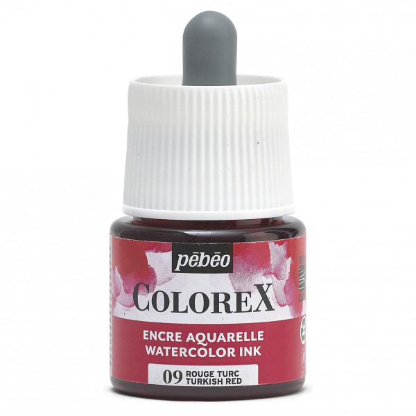 photo-Encre aquarelle - Rouge turc - 09 - Illustration, BD, manga, calligraphie - Colorex - Pébéo - 45ml