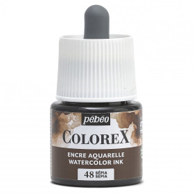 photo-Encre aquarelle - Sépia - 48 - Illustration, BD, manga, calligraphie - Colorex - Pébéo - 45ml