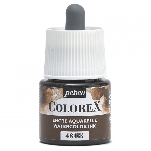photo-Encre aquarelle - Sépia - 48 - Illustration, BD, manga, calligraphie - Colorex - Pébéo - 45ml