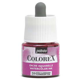 photo-Encre aquarelle - Rose fluo - 59 - Illustration, BD, manga, calligraphie - Colorex - Pébéo - 45ml