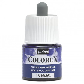 photo-Encre aquarelle - Bleu nuit - 18 - Illustration, BD, manga, calligraphie - Colorex - Pébéo - 45ml