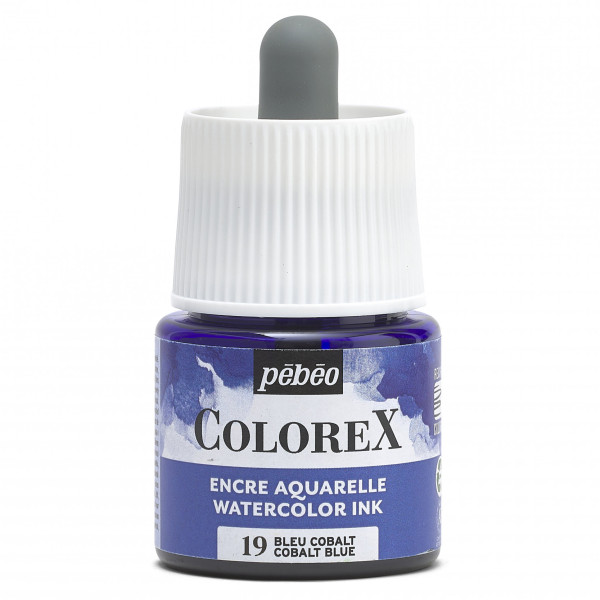 photo-Encre aquarelle - Bleu cobalt - 19 - Illustration, BD, manga, calligraphie - Colorex - Pébéo - 45ml
