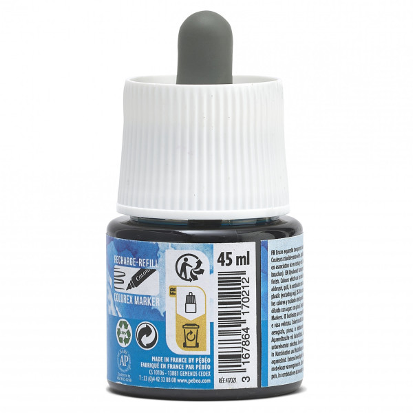 Encre aquarelle - Bleu de Chine - 21 - Illustration, BD, manga, calligraphie - Colorex - Pébéo - 45ml