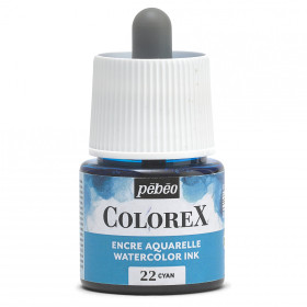 photo-Encre aquarelle - Cyan - 22 - Illustration, BD, manga, calligraphie - Colorex - Pébéo - 45ml