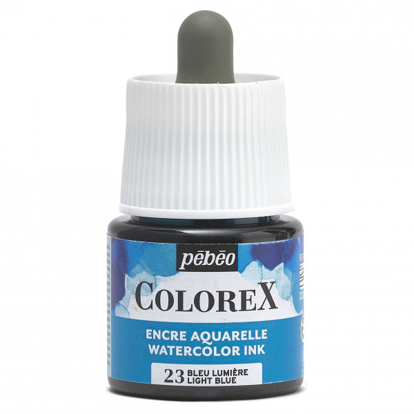 photo-Encre aquarelle - Bleu lumière - 23 - Illustration, BD, manga, calligraphie - Colorex - Pébéo - 45ml