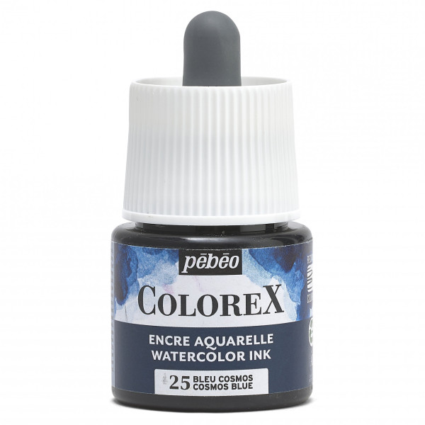 photo-Encre aquarelle - Bleu cosmos - 25 - Illustration, BD, manga, calligraphie - Colorex - Pébéo - 45ml