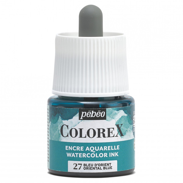 photo-Encre aquarelle - Bleu d'Orient - 27 - Illustration, BD, manga, calligraphie - Colorex - Pébéo - 45ml
