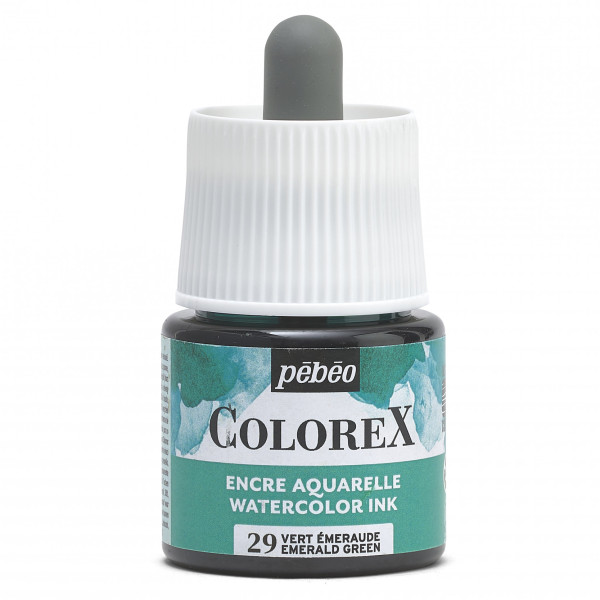 photo-Encre aquarelle - Vert émeraude - 29 - Illustration, BD, manga, calligraphie - Colorex - Pébéo - 45ml