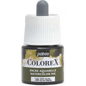 photo-Encre aquarelle - Vert olive - 38 - Illustration, BD, manga, calligraphie - Colorex - Pébéo - 45ml