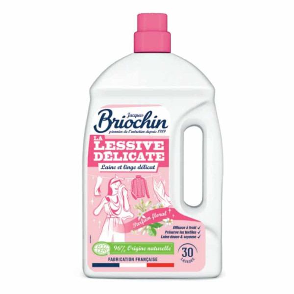 photo-Lessive liquide - Pour laine et linge délicat - Parfum floral - 30 lavages - Briochin
