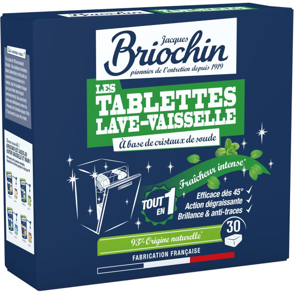 photo-Tablettes pour lave-vaisselle - Parfum intense - Tout en 1 - Naturel - 30 tablettes - Briochin