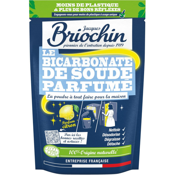 photo-Bicarbonate de soude - Parfum citron - Multi-usages - 100% naturelle - Briochin - 500g