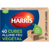 photo-Allume-feu - Bois et cire végétale - Longue durée - Bois compressé - 40 cubes - Harris