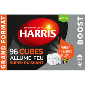 photo-Allume-feu - Super puissant - Sans odeur - Cheminée et barbecue - 96 cubes - Harris