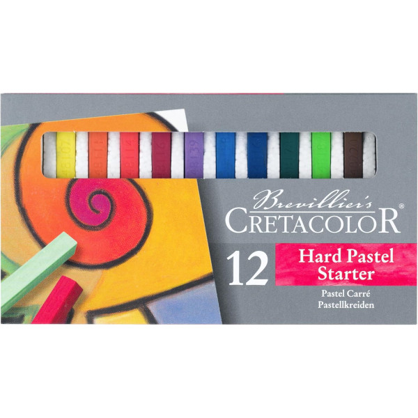photo-Pastels - Carrés - 12 teintes - Secs - Pigments intenses - Beaux-arts - Cretacolor