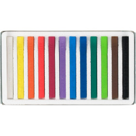 Pastels - Carrés - 12 teintes - Secs - Pigments intenses - Beaux-arts - Cretacolor