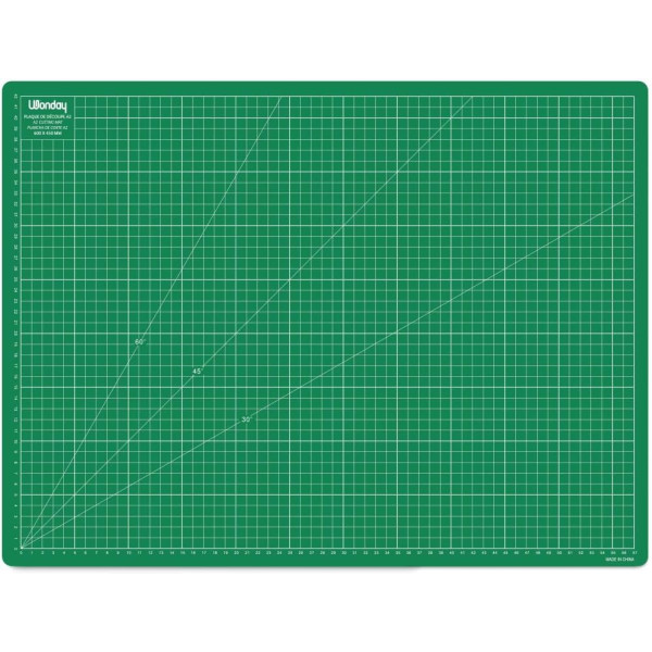 photo-Tapis de découpe - A2 - 600x450mm - Vert - Auto cicatrisant - Quadrillé - Lignes d'angles
