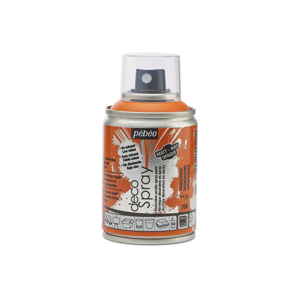 photo-Bombe de peinture - Mandarine - 706 - Pébéo - DecoSpray - 100ml - Tous supports