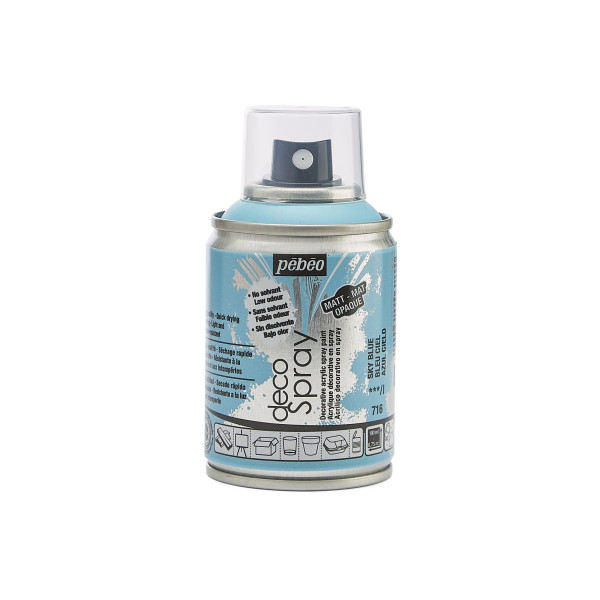 photo-Bombe de peinture - Bleu ciel - 716 - Pébéo - DecoSpray - 100ml - Tous supports