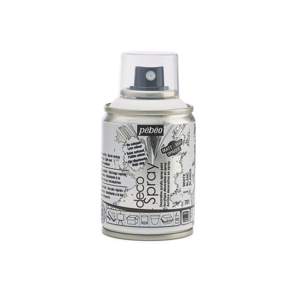 photo-Bombe de peinture - Blanc - 701 - Pébéo - DecoSpray - 100ml - Tous supports
