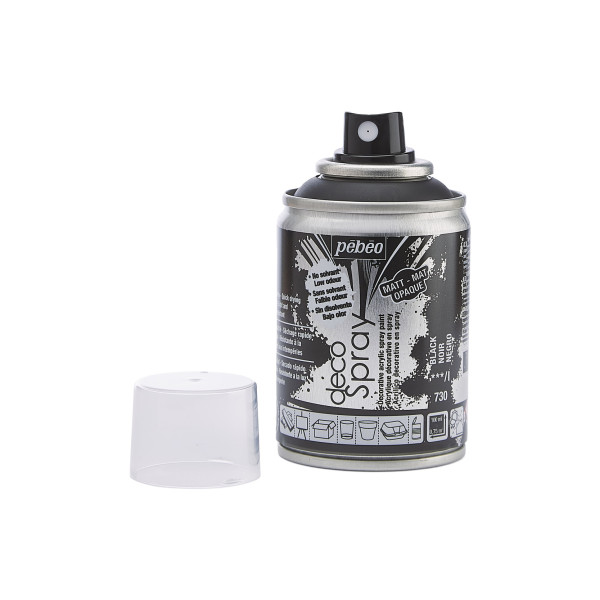 Bombe de peinture - Noir - 730 - Pébéo - DecoSpray - 100ml - Tous supports