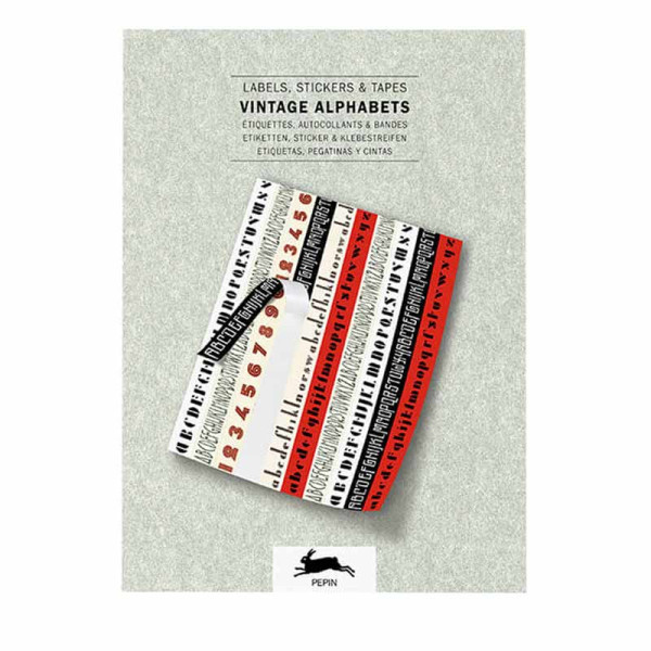 photo-Livret d'étiquettes et stickers - Alphabet vintage - Scrapbooking - 32 feuilles - 250 étiquettes