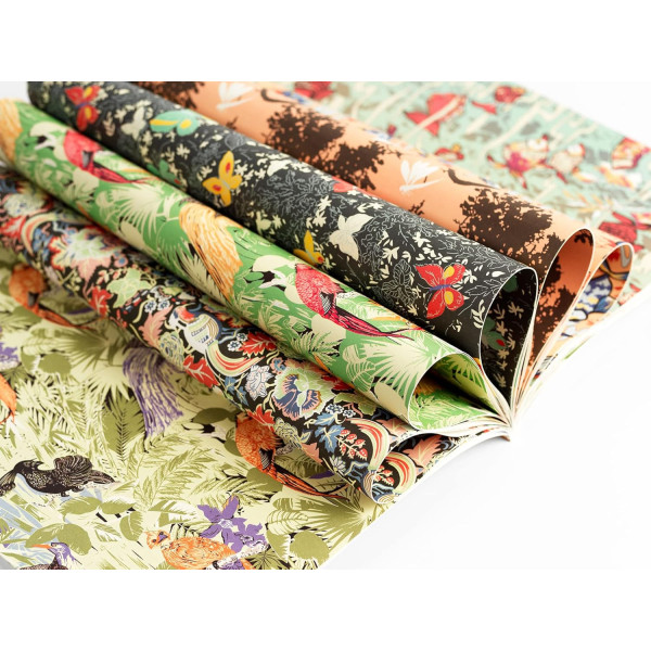 Papiers créatifs - Nature colorée - Scrapbooking - 12 feuilles - 50x70cm