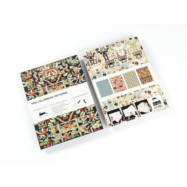 Papiers créatifs - Motifs colombien et aztèque - Scrapbooking - 12 feuilles - 50x70cm