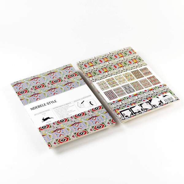 Papiers créatifs - Motifs Ndebele style - Art africain - Scrapbooking - 12 feuilles - 50x70cm