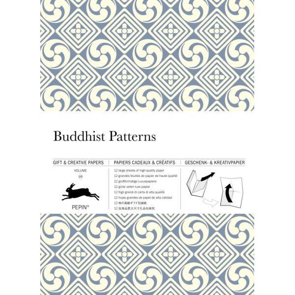 photo-Papiers créatifs - Motifs bouddhistes - Scrapbooking - 12 feuilles - 50x70cm