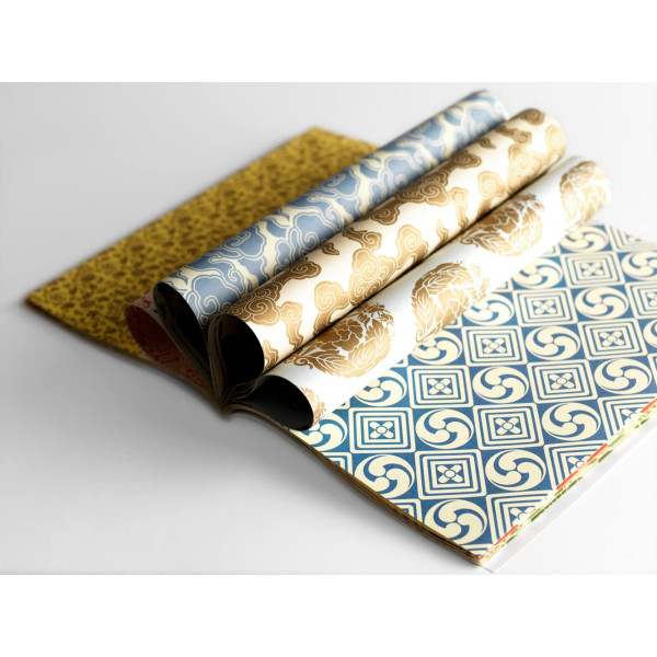 Papiers créatifs - Motifs bouddhistes - Scrapbooking - 12 feuilles - 50x70cm