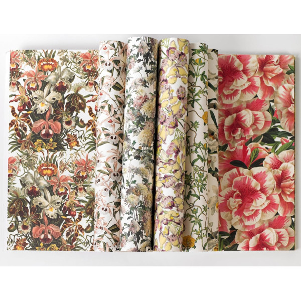 Papiers créatifs - Imprimés floraux - Scrapbooking - 12 feuilles - 50x70cm