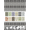 Papiers créatifs - Motifs arts and crafts - Scrapbooking - 12 feuilles - 50x70cm